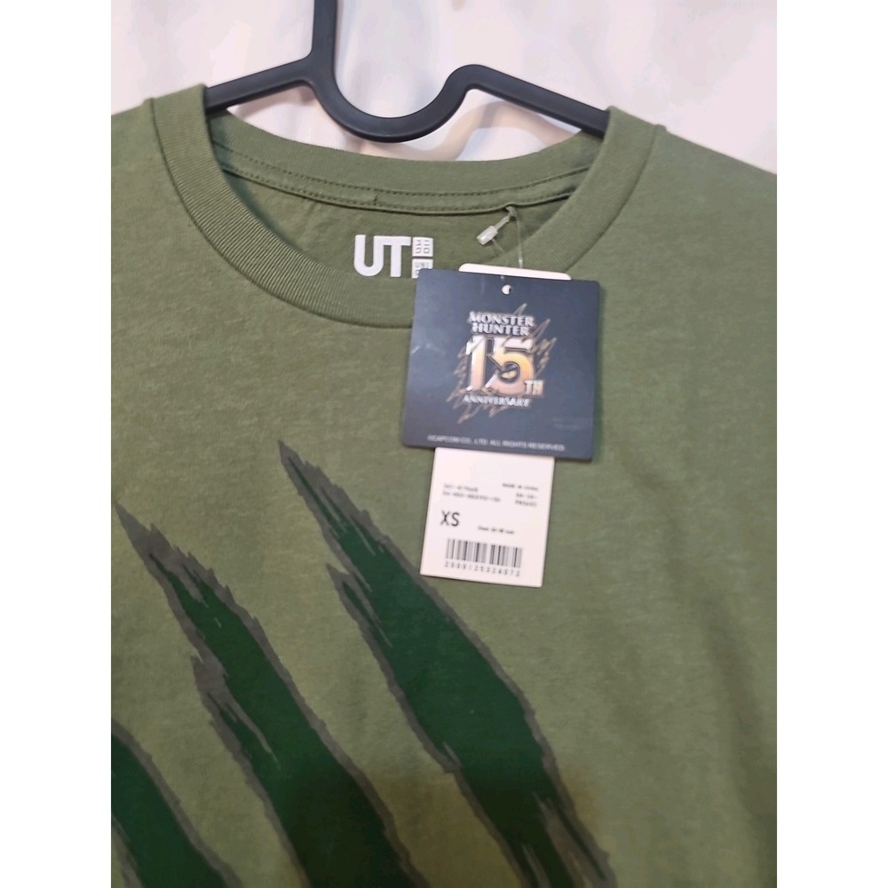 Monster Hunter 15th Anniversary Army Green "QUEST FAILED" T-SHIRT,size XS,... - Picture 3 of 4